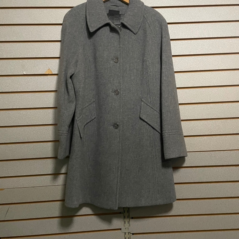 East 5th Wool Blend Gray Coat Women's Size‎ Large L Winter Long Overcoat Classic